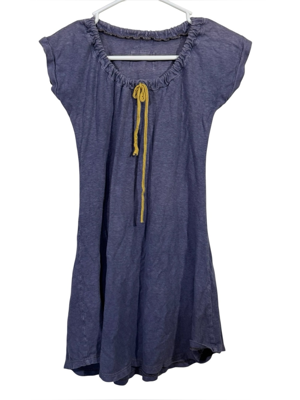 Bohemian Folk Purple Peasant Style Oversized Mini Shirt Dress